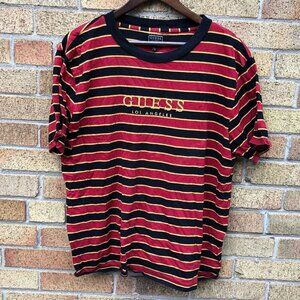 Striped Guess Shirt Medium Red